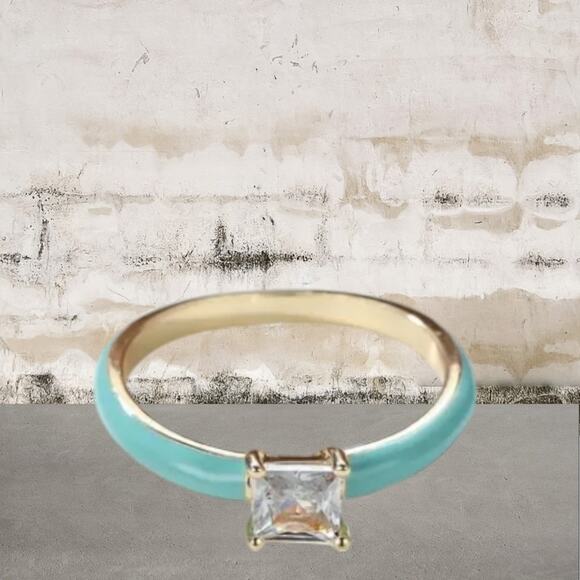 Tiffany Blue Solitaire Ring NEW Size 7 - Picture 1 of 3